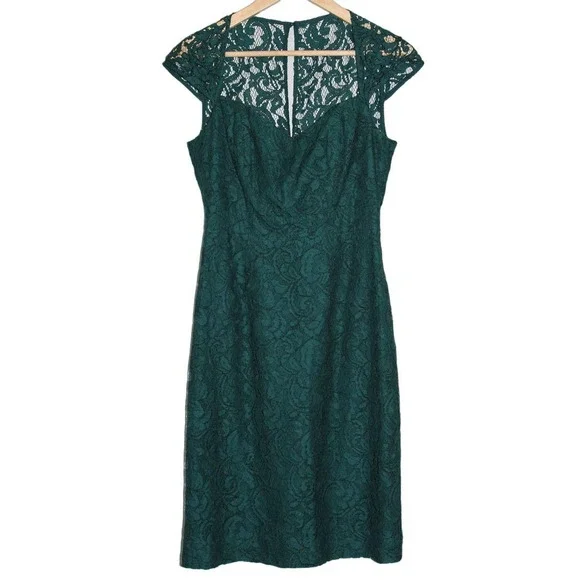 J. Crew | Dresses | Womens J Crew Tinsley Leaver Lace Cocktail A923 Green  Party Dress Size 4 | Poshmark